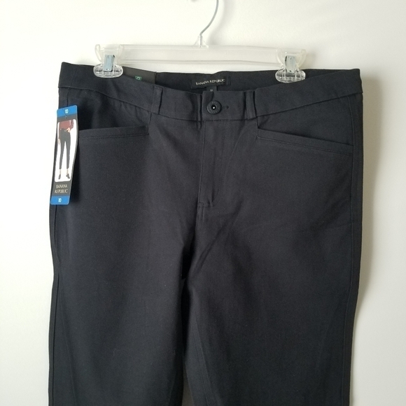 NWT Banana Republic Black Slim Straight Cropped Pant Size 10 - Picture 6 of 12